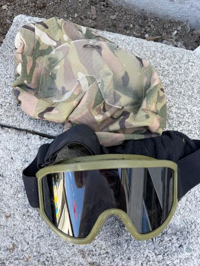 Airsoft Multicam Helmet + ESS Tactical Goggles Set