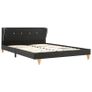 Bed Frame Dark Grey Burlap 135x190 cm Image 2