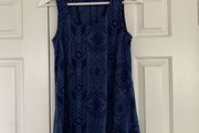 Dunnes Stores Navy Patterned Vest Top
