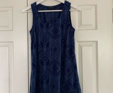 Dunnes Stores Navy Patterned Vest Top