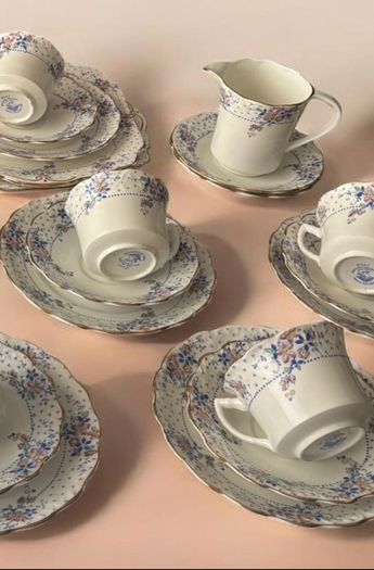 Antique Wellington China Tea Set JHC Co Longton England Pattern 5293