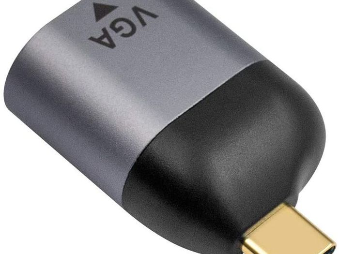 USB-C Thunderbolt 3 (Male) to VGA/WQXGA (Female) (2K/QHD/Full HD) [2560x1440@60Hz] Gold-Plated/Aluminum-Alloy Adapter (Brand New/Warranty)