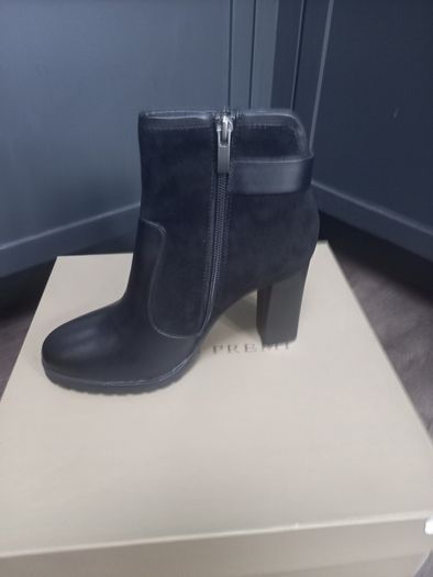 High Heel Leather & Suede Ankle Boots