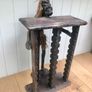 Hand Carved African Wood CD Holder Side Table Image 3
