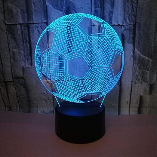 3D Football LED Night Light, USB Charging LED Night Lamp with 16 Colors Changing Touch Switch and Remote Control Perfect Decoration for Bedroom and Gifts for Kids/Birthday/Christmas
