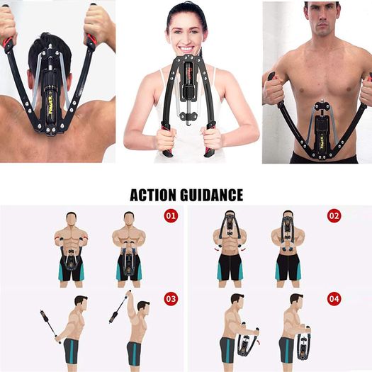 _Twister Arm Exerciser Home Gym Hydraulic Power Exerciser with Adjustable Resistance for Arm, Biceps, Abdomen, Shoulder and Chest Muscle Strength Training Fitness Equipment Arm Grip Bar