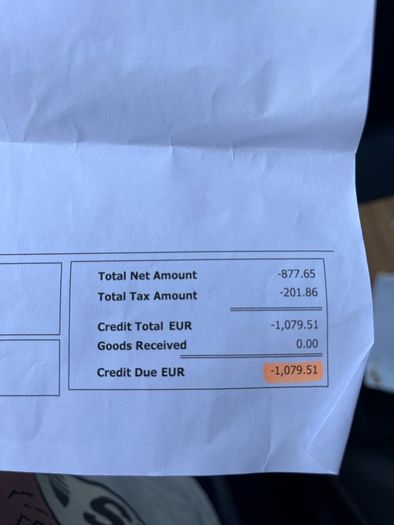 Credit note Right Price Tiles Navan