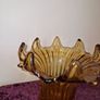 1930's Sowerby amber glass lily vase Image 3