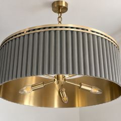 Luxury 3-Light Pendant ,Chandelier. Grey & Brushed Gold