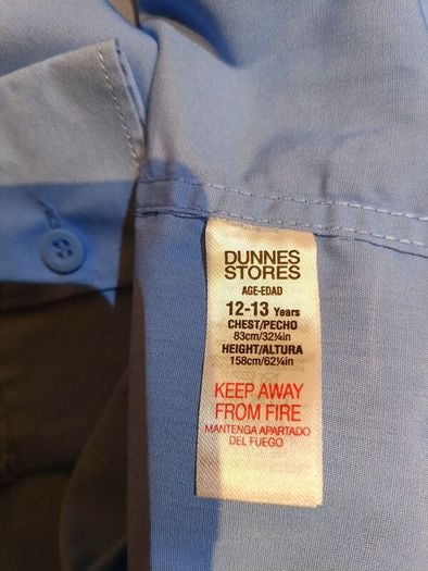 Blue school shirts 12-13 yrs