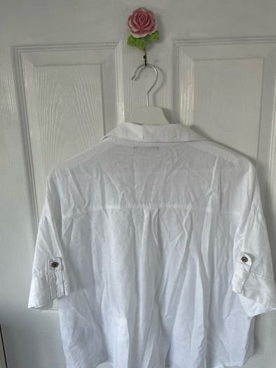 Zara women's white linen blouse