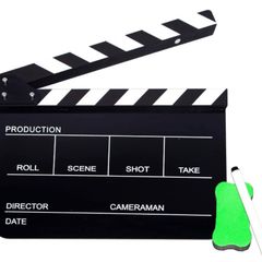 Acrylic Plastic Clapper Board for Film, 30x24CM Director's Film Clapboard Movie Cut Action Scene Slate for Movie, Video, TV Show, Studio Live (FREE POSTAGE)