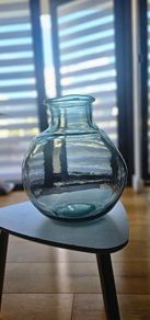 blue big glass vase