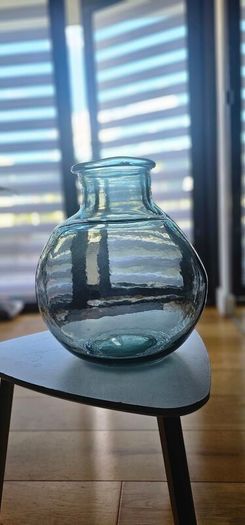 blue big glass vase