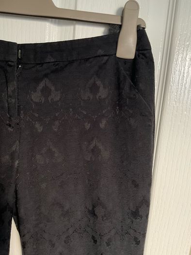 New Look Petite Black Jacquard Ankle-Zip Trousers
