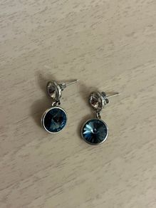 New Silver/ Blue Stone Earrings