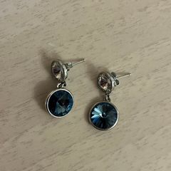 New Silver/ Blue Stone Earrings