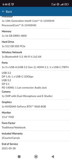 Lenovo Loq 15irx10 Gaming Laptop | I5-13450hx | Rtx 5060 8gb | 16gb Ddr5 | 512gb Ssd | Fhd | Warranty Until November 2027