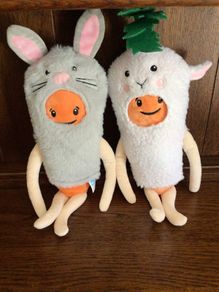 Kevin the Carrott pair of Easter Plushes Rabbit & Lamb