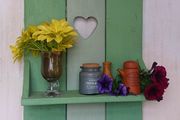 Rustic Floating Shelf / Coat Rack with hooks.