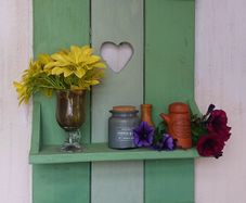 Rustic Floating Shelf / Coat Rack with hooks.