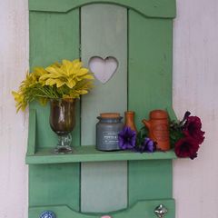 Rustic Floating Shelf / Coat Rack with hooks.