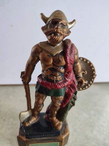 Vintage  Plastic Viking Statue Barbarian Figurine Sculpture