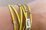 Yellow Real Leather Bracelet