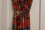 Orange Floral Dress - (F &amp; F) -Size 12