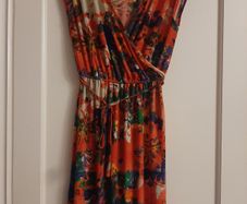 Orange Floral Dress - (F & F) -Size 12