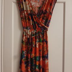 Orange Floral Dress - (F & F) -Size 12