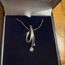 9ct white gold pendent &chain Image 2