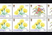 1992 Guernsey GB1.45 Definitive Stamp Booklet Pane (ex cover showing flowers) Mint Never Hinged (MNH)