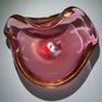 Rare Murano Art Glass Bowl. Attributed to Archimede Seguso. Pink & Gold Polveri c.1950s Image 2