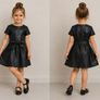 Girls Black Faux Leather dress age 3-4 Image 3