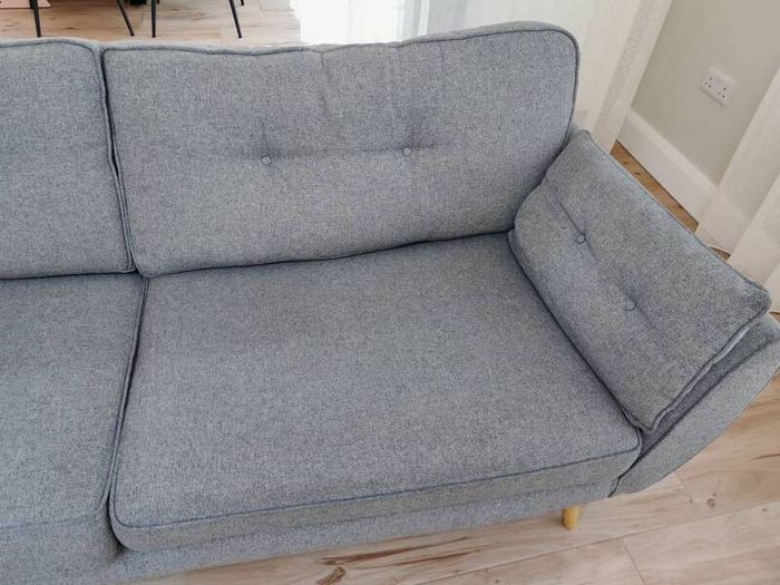 French Connection DFS Zinc Grey 4 seater couch and armchair set