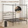 Canopy Bed Frame King Size, Metal Platform Bed Frame with Headboard and Footboard, Underbed Storage Image 5