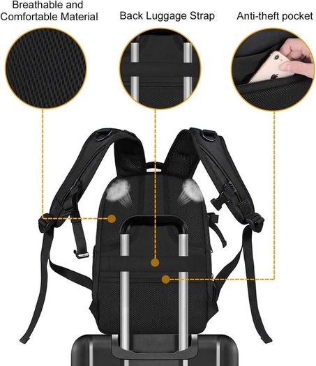 Waterproof Hard Camera Backpack Photography Bag Black DSLR Case