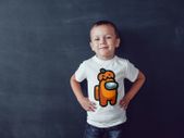 Among us impostor with pumpkin hat t-shirt