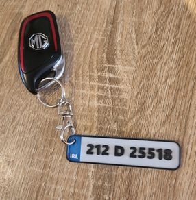 Irish car reg number plate keyring