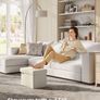 Folding Stool with Storage 31 x 41 cm cream white Image 2