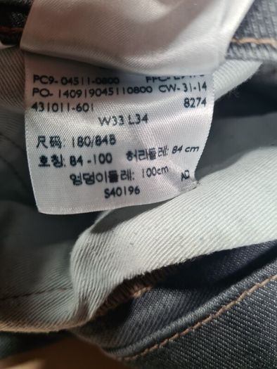 levis 511 slim fit jeans grey denim W33 L27 zip fly