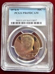 1974 S Kennedy Half Dollar PCGS PR69DCAM Deep Cameo Proof
