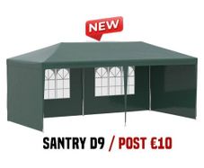 3x6m Gazebo Marquee Party Tent Pavilion Green with 4 Sides