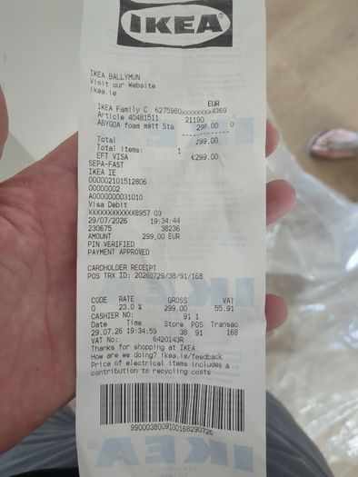 Ikea Abygda Foam King Mattress New