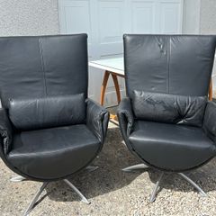 Swivel Lounge Leather Chairs