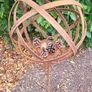 Corten steel garden sphere on a stem Image 8