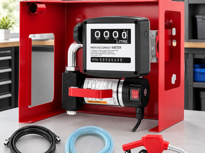 40L Diesel Fuel Transfer Pump, 300W Self-Priming Oil Pump with Automatic Meter Counter, Heating Oil & Diesel Suction Pump