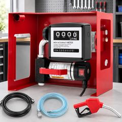 40L Diesel Fuel Transfer Pump, 300W Self-Priming Oil Pump with Automatic Meter Counter, Heating Oil & Diesel Suction Pump
