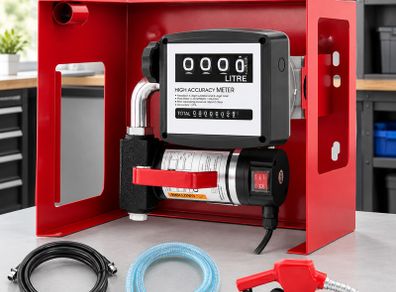 40L Diesel Fuel Transfer Pump, 300W Self-Priming Oil Pump with Automatic Meter Counter, Heating Oil & Diesel Suction Pump